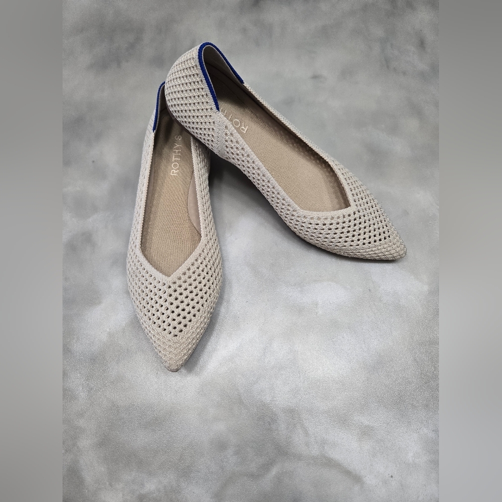 Rothy's. Beige Pointed Flats